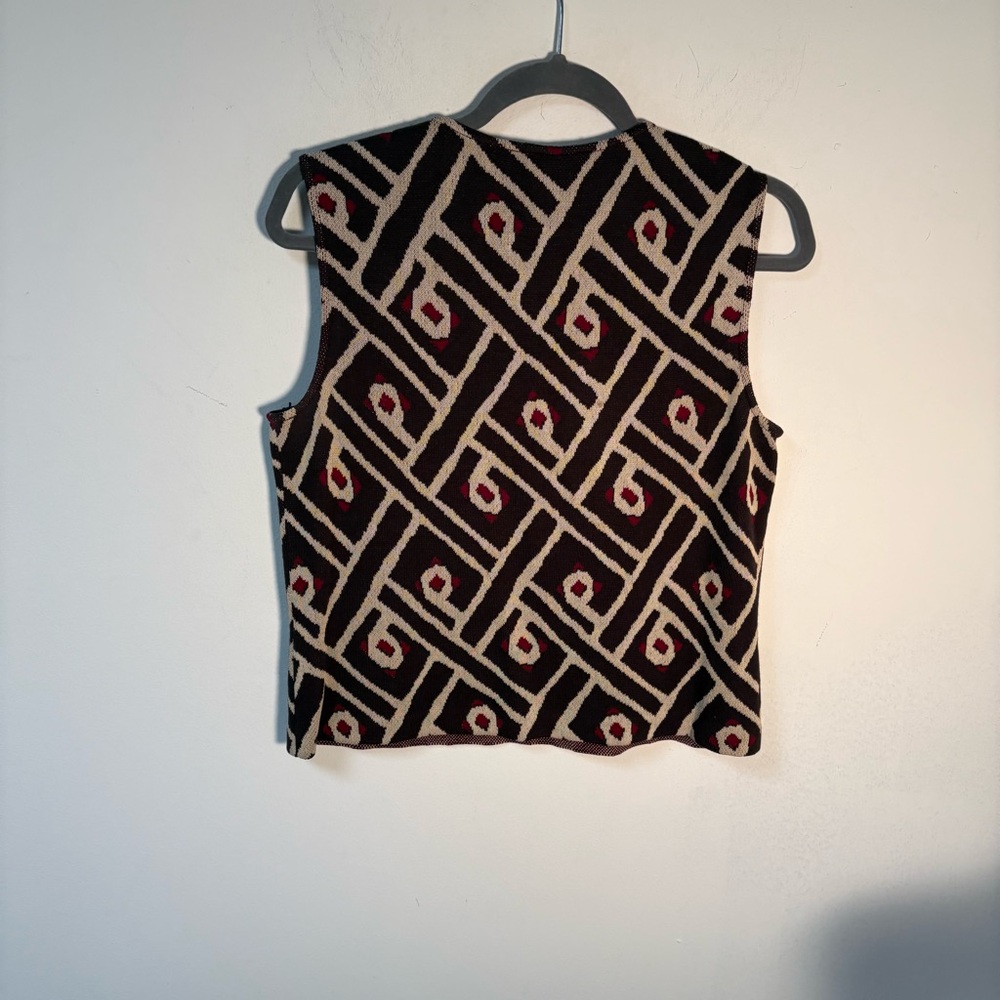 St John Womens Geometric Patterned Sleeveless Top Small - Picture 6 of 10